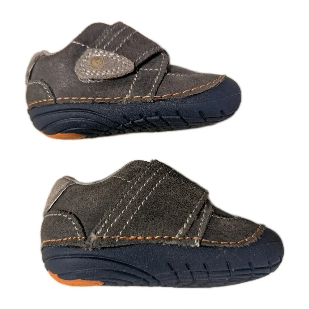 Stride Rite Infant Kid's Soft Motion SM Kellen Sneaker Leather Blue Gray Size 3W